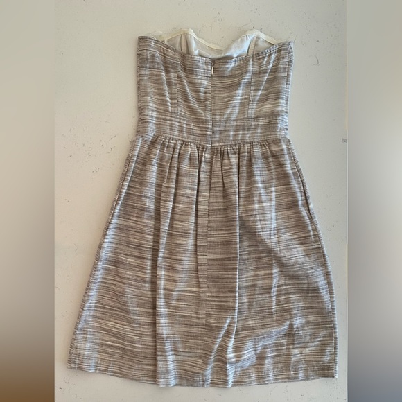 Banana Republic Linen Blend Strapless Dress with Pockets Taupe Size 4 - Picture 7 of 11